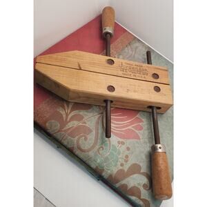 Vtg Jorgensen Wood Clamp Double Screw 10" X 3.5" Made In USA